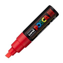 Marker UNI PC 8K Posca 8.0 mm varf tesit rosu fluorescent K 16919 M648