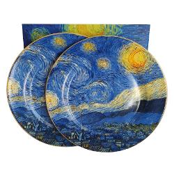 Set cu 2 farfurii de portelan Van Gogh Noapte instelata 19 cm 5935858