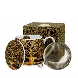 Cana cu capac si infuzor metalic Klimt Pomul vietii 430 ml 5933557