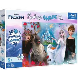 Puzzle Primo Super Shape XXL Trefl cu 104 piese Frozen Lumea Anei si a Elsei 50017
