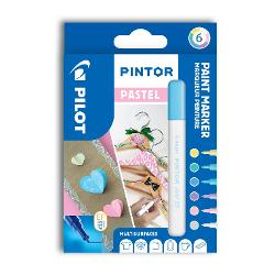 Set cu 6 markere Pilot Pintor Pastel Mix EF Pilot PS6 0537489