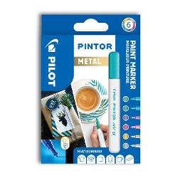 Set cu 6 markere Pilot Pintor Metal Mix 6 Culori EF PS6 0537472