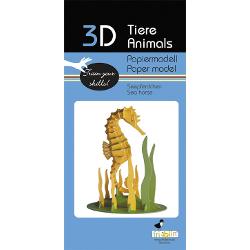 3d paper model seahorse
