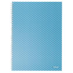 Caiet de birou Esselte Colour Breeze, coperti din carton reciclabil, A4, 80 de coli, cu spira, matematica, albastru (Colour