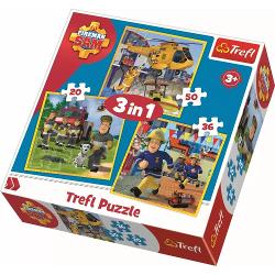Puzzle 3 in 1 Trefl - Pompierul Sam 34844