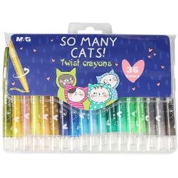 Creioane cerate retractabile MG So many cats, 36 de culori, in etui de PVC AGMX4338 B.N.Business imagine 2022