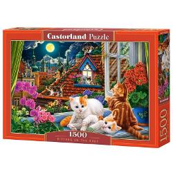 Puzzle cu 1500 de piese Castorland - Kittens on the roof 152056