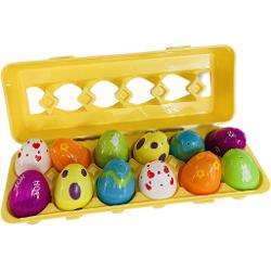 Vezi detalii pentru Set de 12 oua colorate, cu surprize, in cofrag de plastic M502