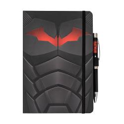 Agenda premium Batman Armor, A5, 90 de file, coperta din PU, inchidere cu elastic si Pix ce proiecteaza semnul Batman CBA5004
