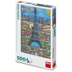 Puzzle cu 500 de piese Dino Toys - Turnul Eiffel 502376