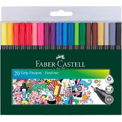 Fineliner Faber-Castell Grip 0.4 mm 20 de culori 151620 clb.ro imagine 2022
