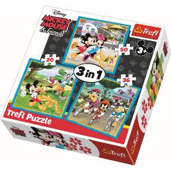Puzzle Trefl 3 in 1 Mickey Mouse Si Prietenii 34846