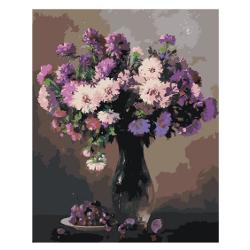 Set de pictura pe numere 40×50 cm – Flori, panza de bumbac pe rama lemn 1054 imagine 2022