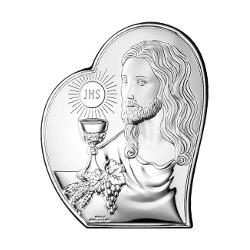 Icoana de argint Iisus comuniune 12x14.5 cm 81124 2L