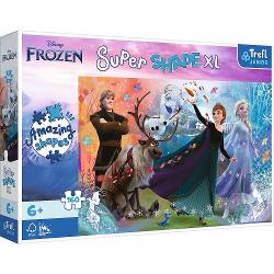 Puzzle Primo Super Shape XXL Trefl cu 160 de piese Frozen Descopera Lumea Inghetata 50022