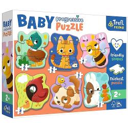 Puzzle Trefl Primo Baby Progressive Animalele 44003