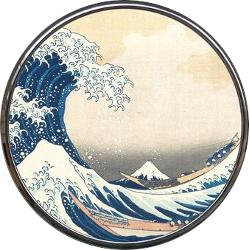 Oglinda dubla pentru poseta, Hokusai, The wave, 7 cm M13HO
