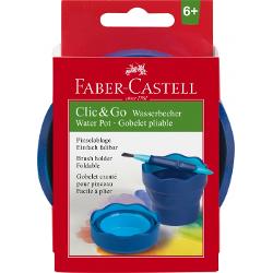 Pahar pentru apa Faber-Castell Click&Go albastru 181510