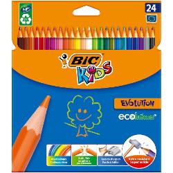 Creioane colorate BIC Kids Evolution ECOlutions, 24 culori 937515