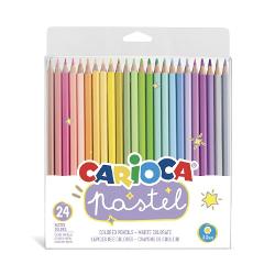Aceste creioane colorate de la CARIOCA sunt perfecte pentru copiii creativi care iubesc sa deseneze si sa coloreze Setul include 24 de creioane colorate din lemn in culori pastel luminoase ideale pentru a da viata desenelorCorpul hexagonal al creioanelor face ca acestea sa fie confortabil de tinut in mana si usor de manevrat in timp ce scrierea moale a creioanelor permite o aplicare uniforma a culorilor Varful de Ø 33 mm este sigur si rezistent la rupere astfel ca 