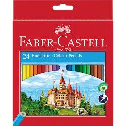 CREIOANE COLORATE 24 CULORI  ASCUTITOARE ECO - Faber-Castell• form&259; hexagonal&259;• culori luminoase• tehnologia special&259; de lipire a minei de corpul de lemn previne deteriorarea acesteia SV• vopsea pe baz&259; de ap&259; pentru protejarea 