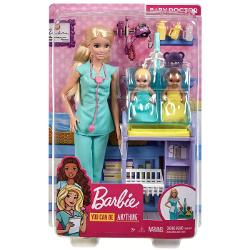 Barbie Cariere - Set de joaca cu papusa doctor pediatru MTGKH23