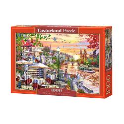 Puzzle de 1000 piese cu Romantic City Sunset Puzzle-ul are dimensiunile 68 x 47 cm si cutia 35 x 25 x 5 cm Pentru cei cu varste de peste 9 ani
