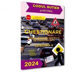 Menita sa faciliteze asimilarea &537;i aprofundarea no&539;iunilor teoretice elementare de circula&539;ie rutiera in vederea ob&539;inerii permisului de conducere categoria B lucrarea CHESTIONARE PENTRU OBTINEREA PERMISULUI DE CONDUCERE AUTO CATEGORIA B reprezinta de fapt un pachet care include 40 de chestionare volante de cate 26 de intrebari actualizate pentru verificarea cunostintelor de circula&539;ie rutiera conform tematicii codului rutier in vigoare 