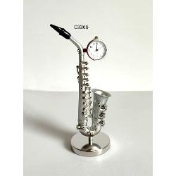 Miniatura decorativa saxofon - ceas de birou c3366