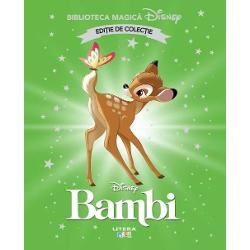Bambi tr&259;ie&537;te fericit în p&259;dure împreun&259; cu mama &537;i prietenii lui Dar într-o zi pericolul pune st&259;pânire peste &539;inut &537;i via&539;a micului pui de cerb se schimb&259; pentru totdeauna O edi&539;ie ilustrat&259; de colec&539;ie o serie cu cele mai frumoase pove&537;ti Disney din toate timpurile Pove&537;tile fascinante ale celebrelor personaje Disney vin în aten&539;ia cititorilor de azi 