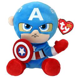 Jucarie de plus TY Beanie Babies - Captain America soft body 15 cm TY44002