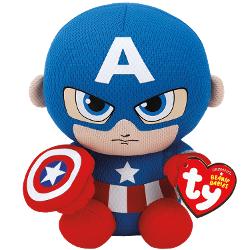 Jucarie de plus TY Beanie Babies - Captain America 15 cm TY41189