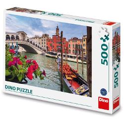 Puzzle Venetia 500 piese - DINO TOYS Bucurati-va de frumosul puzzle cu imagine de pe Marele Canal cu gondole si Podul Rialto in fundal Caracteristici- Reconstituiti puzzle-ul din cele 500 piese si obtineti o imagine din Venetia a Marele Canal cu gondole si Podul Rialto in fundal- Piesele sunt realizate din carton durabil complet inofensiv in Cehia- Asamblarea puzzle-ului este 