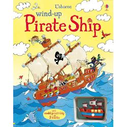 An exciting pirate adventure in an interactive storybook with three tracks for the wind-up pirate ship to sail around Captain Blackjack and his crew set sail for buried treasure but there are lots of dangers they must avoid along the way