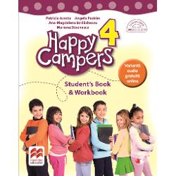 Happy Campers 4 Students Book and Workbook face parte din seria Happy Campers un curs &238;mp&259;r&539;it &238;n patru etape fiecare cu un alt nivel de dificultate Cursul con&539;ine at&226;t c&259;r&539;i c&226;t &537;i caiete cu activit&259;&539;i pentru fiecare carte &238;n partePe m&259;sur&259; ce copii parcurg activit&259;&539;ile propuse &238;&537;i vor &238;mbog&259;&539;i vocabularul vor exersa pronun&539;ia fiecare carte av&226;nd o variant&259; 
