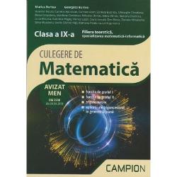 Culegere de matematica Clasa a IX-a Filiera teoretica, specializarea matematica-informatica