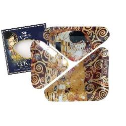 Set aperitiv rectangular (3buc)20x26cm Klimt Kiss 1987101