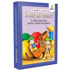 Pachetul Înv&259;&539; s&259; citesc - 5 c&259;r&539;i interactive pentru cititori încep&259;tori este destinat copiilor care acum înva&539;&259; s&259; lege literele în cuvinte &537;i cuvintele în propozi&539;ii În interior ve&539;i g&259;si 4 c&259;r&539;i de nivelul 0 cu ab&539;ibilduri – în care textul este prezentat în dou&259; 