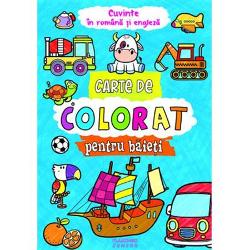 Carte de colorat pentru baieti in rom-eng