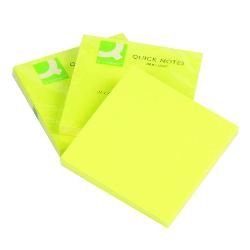 Notes autoadeziv 76x76 mm 75 file galben neon 75 file cu banda autoadeziva in partea superioaraIdeal pentru a scrie mesaje-atat acasa cat si la birou