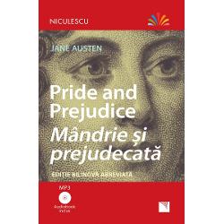 Pride and prejudice - Mândrie &537;i prejudecat&259;Edi&539;ie bilingv&259; Român&259;  Englez&259; abreviat&259;Include Audiobook MP3Volumul Mândrie &351;i prejudecat&259; al scriitoarei Jane Austen este un roman de moravuri captivant &351;i în acela&351;i timp plin de umor A fost publicat în 1813 într-o perioad&259; când pentru o femeie era esen&355;ial s&259;-&351;i 
