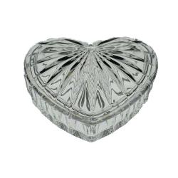 Bomboniera inimioara, caseta de bijuterii din cristal de bohemia 10x10cm 52400/110