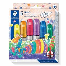Creioane colorate cu gel si sclipici Staedtler6 culori setCorp plasticMecanism prin rasucireIdeale pentru primele desene ale celor mici