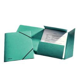 Mapa Esselte LUX din carton cu elastic, verde 26596