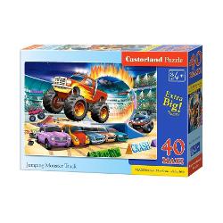 Puzzle de 40 de piese mari cu Monster Truck Dimensiuni cutie 325×225×5 cm Dimensiuni Puzzle 59×40 cm Recomandat copiilor cu vârste de peste 4 ani