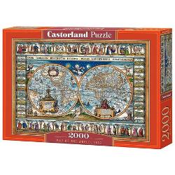 Puzzle 2000 piese Map of the world Castorland