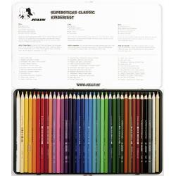 Creioane colorate -36 culori in cutie metalicaCalitate deosebita Ambalaj cutie metalica Produs de JOLLY-Austria