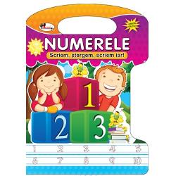 O carte amuzant&259; &537;i educativ&259; ideal&259; pentru a-l ajuta pe copilul t&259;u s&259; fac&259; primii pa&537;i în domeniul matematicii înainte de a merge la &537;coal&259;Micu&539;ul este încurajat s&259; urmeze liniile punctate &537;i înva&539;&259; astfel în mod distractiv numerele în timp ce se deprinde cu folosirea creionului specialFiecare num&259;r este exemplificat cu imagini viu colorate u&537;or de 
