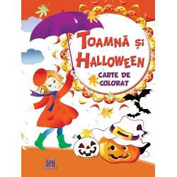 Carte de colorat - Toamna si Halloween