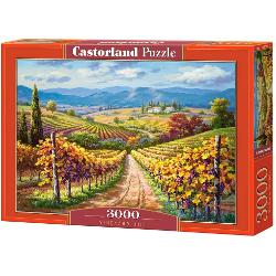 Puzzle de 3000 de piese cu Vineyard Hill Cutia are dimensiunile de 38×265×5 cm iar puzzle-ul are 92×68 cm Recomandat celor cu vârste de peste 9 ani